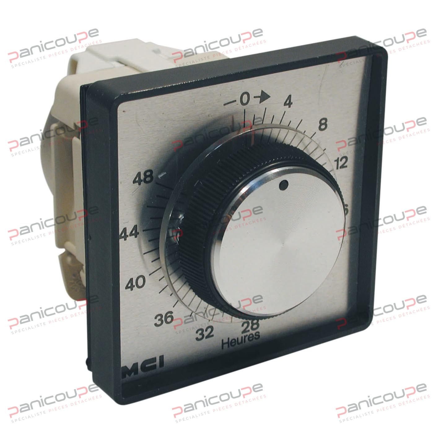 The MS65 Kit includes:<BR/><BR/>- One handle,<BR/><BR/>- 2 mounting screws,<BR/><BR/>- One dial,<BR/><BR/>- One 72 x 72 mm bezel,<BR/><BR/>- One MS65 synchronous timer with manual reset and 2 changeover contacts, 16 A/250 V.<BR/><BR/>Requires a 230 V/50 Hz power supply for the motor. Connection via AMP 6.3 A flush-mounted terminals. Dimensions: 50 x 60 mm. Depth: 55 mm.<BR/><BR/>24-hour model BIPOLAR SYNCHRONOUS TIMERS KIT MS65 product photo