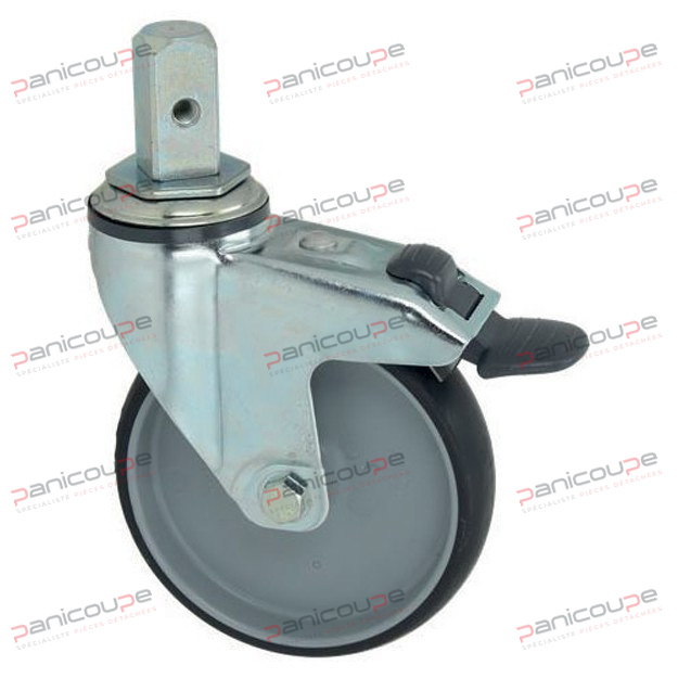 SWIVEL CASTOR ZINC SQUARE STUD 125 WITH BRAKE product photo