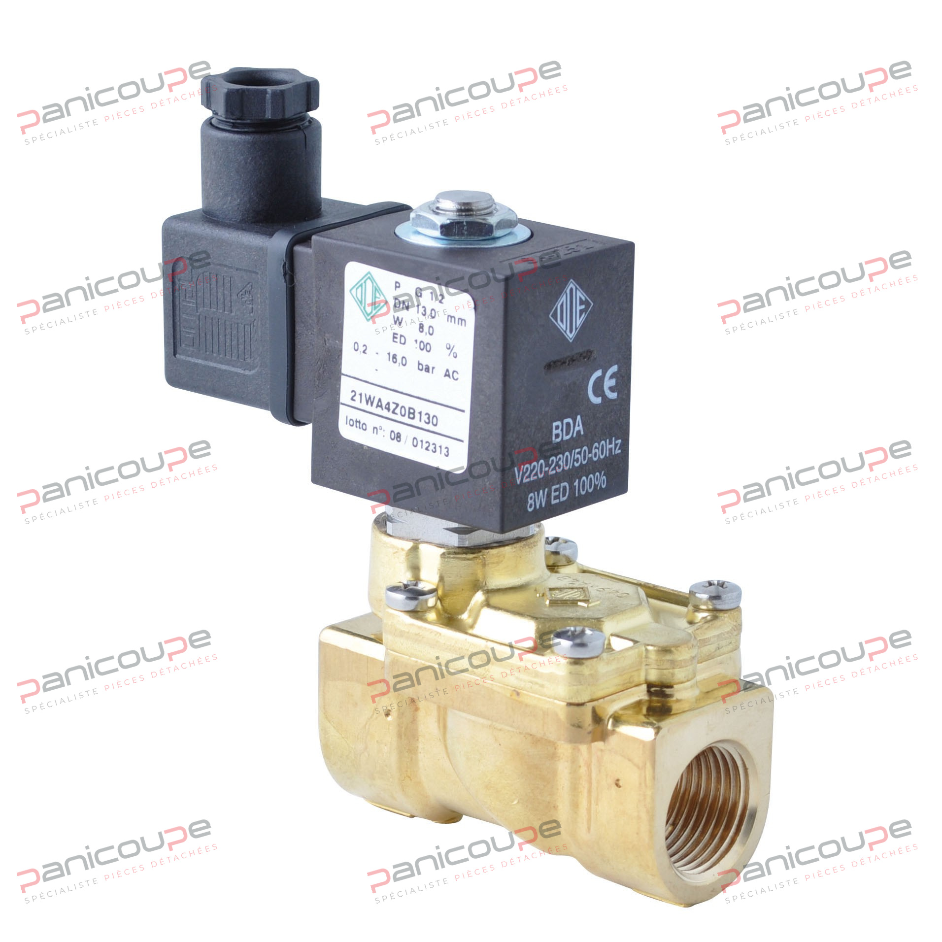 1/2-INCH NORMALLY OPEN BRASS SOLENOID VALVE product photo