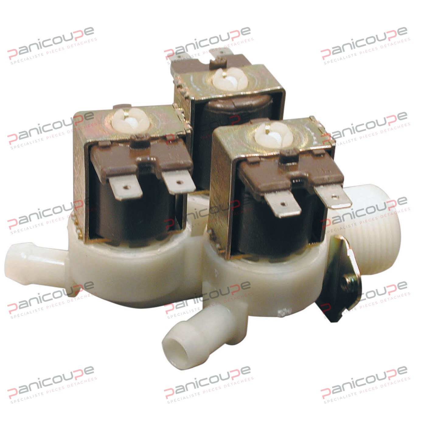 STRAIGHT 180 DEGREE 3-WAY PLASTIC BODY SOLENOID VALVE product photo