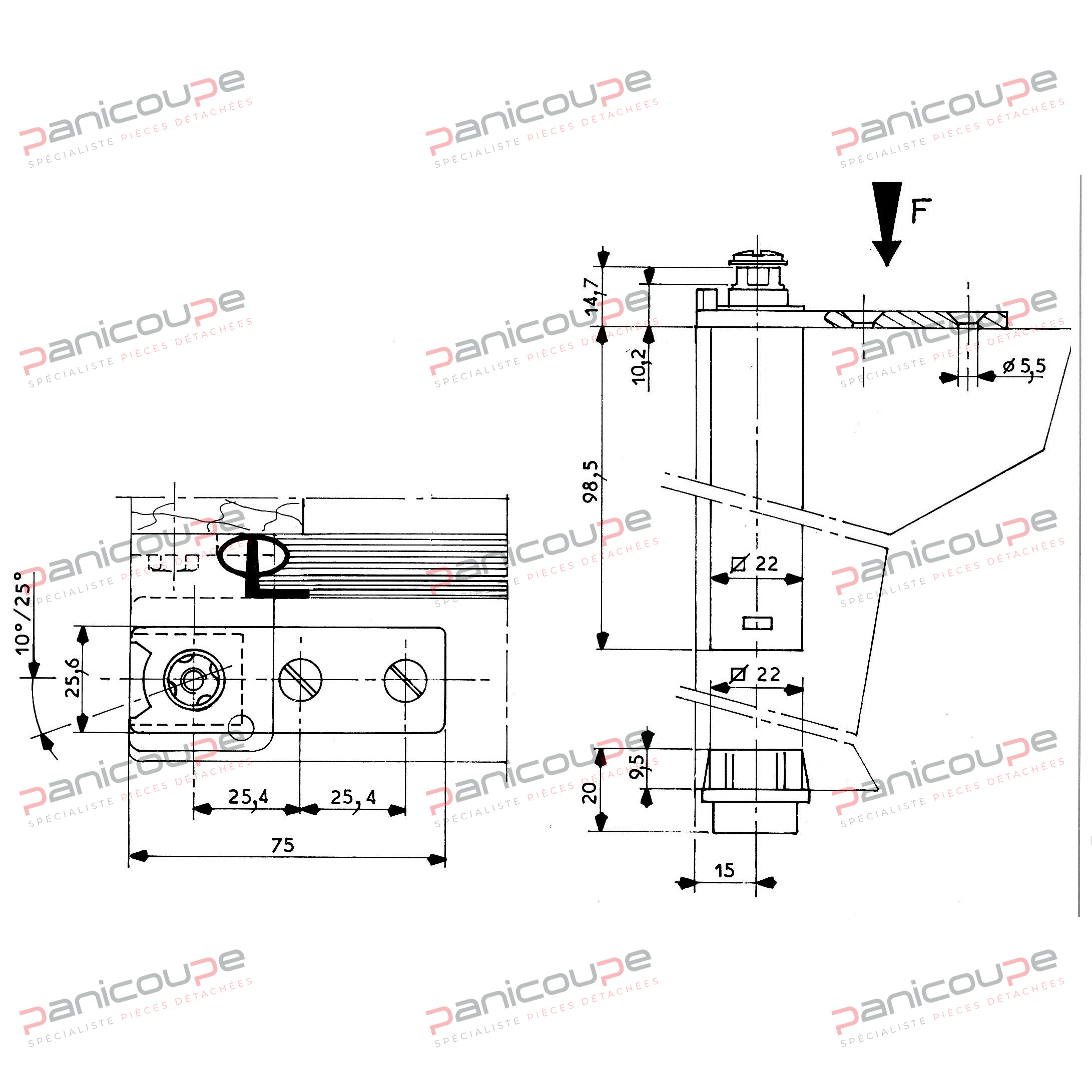 SPRING PIVOT BODY - Model 175 with torx head product photo