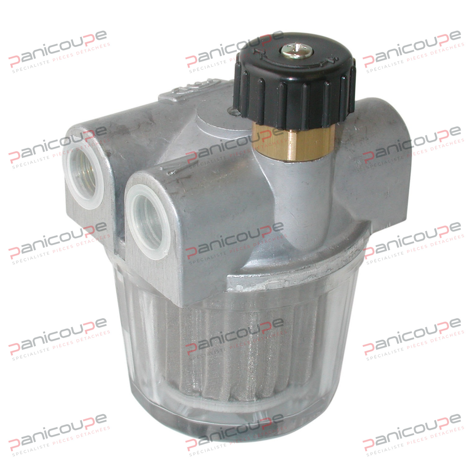 DOUBLE FUEL FILTER 3/8 BOWL TRANSPARENT WITH STOPCOCK product photo