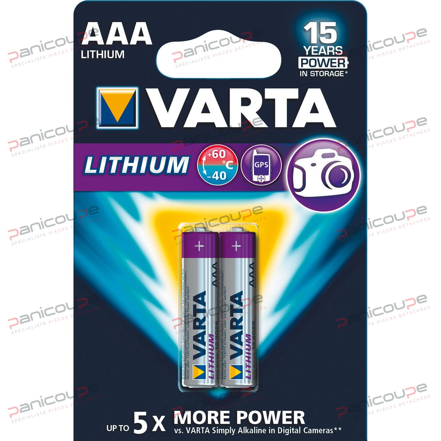 BLISTER PACK 2 LITHIUM AAA BATTERIES - 1.5 V product photo
