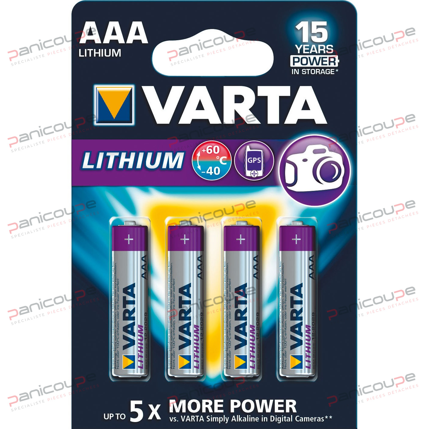 BLISTER PACK OF 4 LITHIUM AAA BATTERIES - 1.5 V product photo