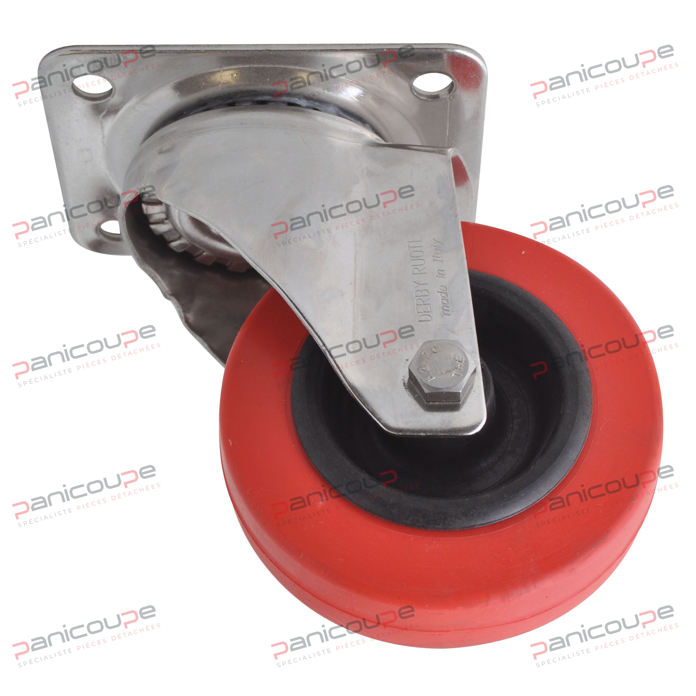 HIGH-TEMPERATURE SWIVEL CASTOR WITH SILICONE TYRE STAINLESS STEEL CLEVIS product photo