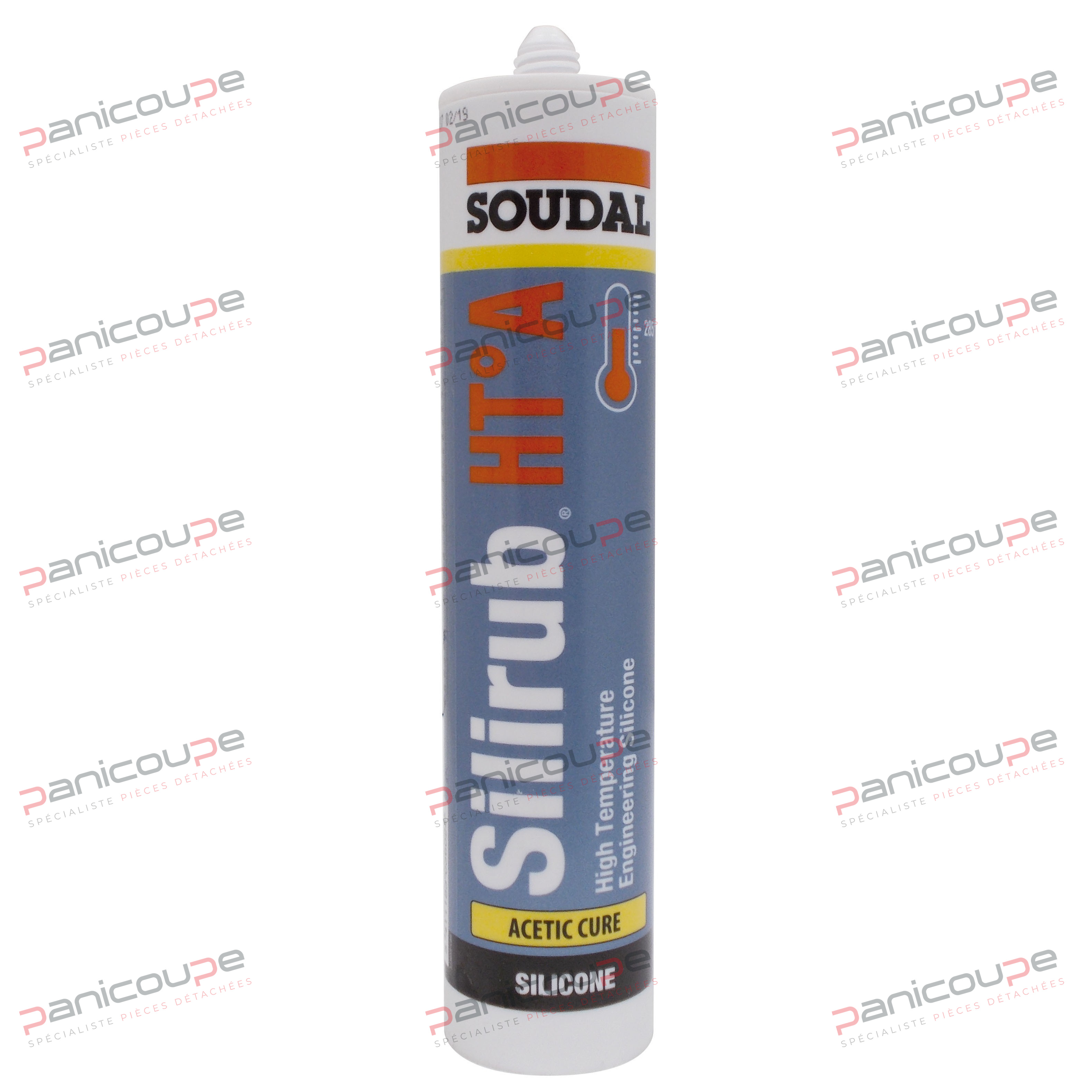 One-component silicone elastomer. Non-drip, self-adhesive, fast-setting. Bonding of components, seals, hoses, oven doors, plates, etc. Temperature resistant from -40°C to +285°C.<BR/><BR/>SILIHTR: Red model HIGH-TEMPERATURE SILICONE 285°C RED product photo