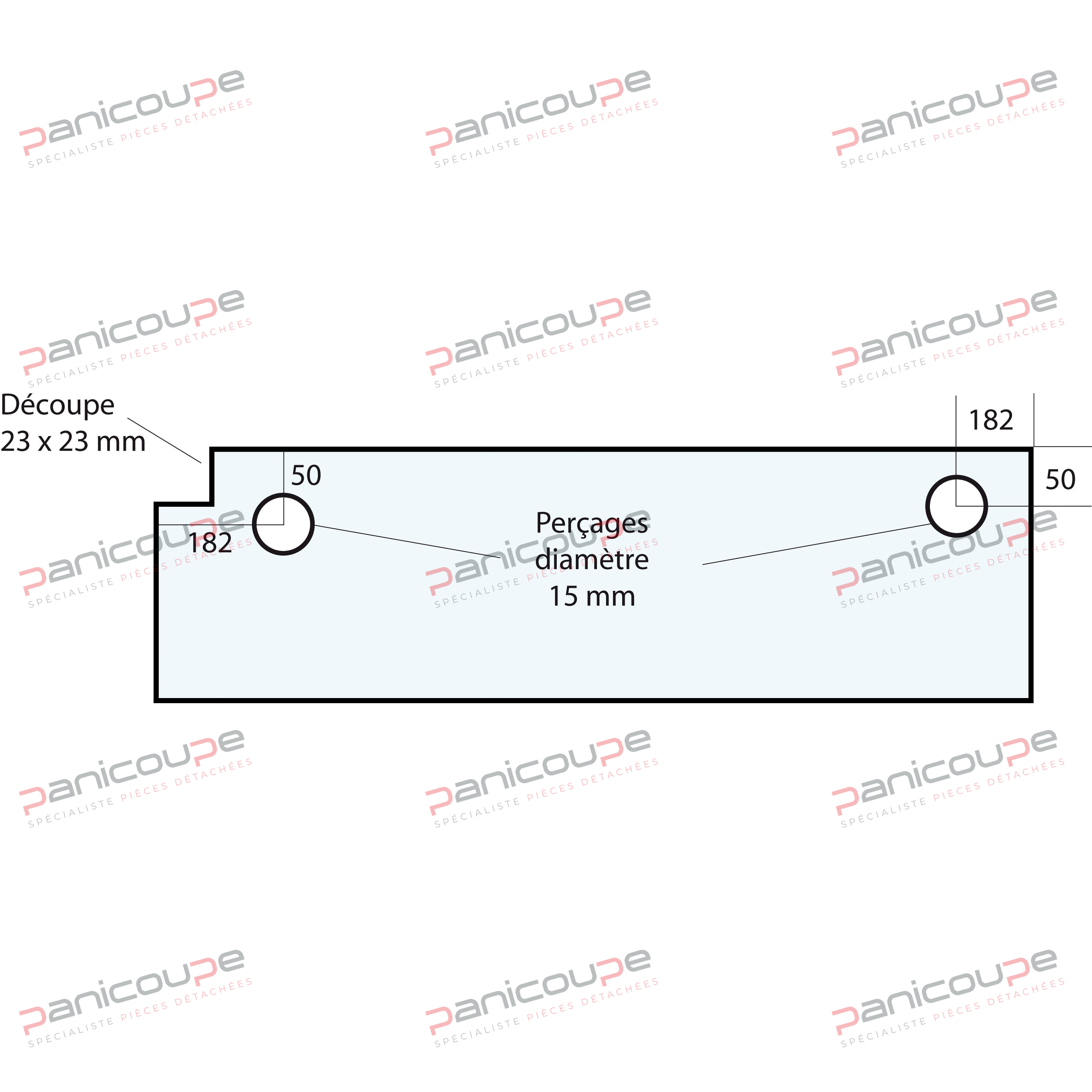 GLASS 715 X 250 X 5 MM - VF12 product photo