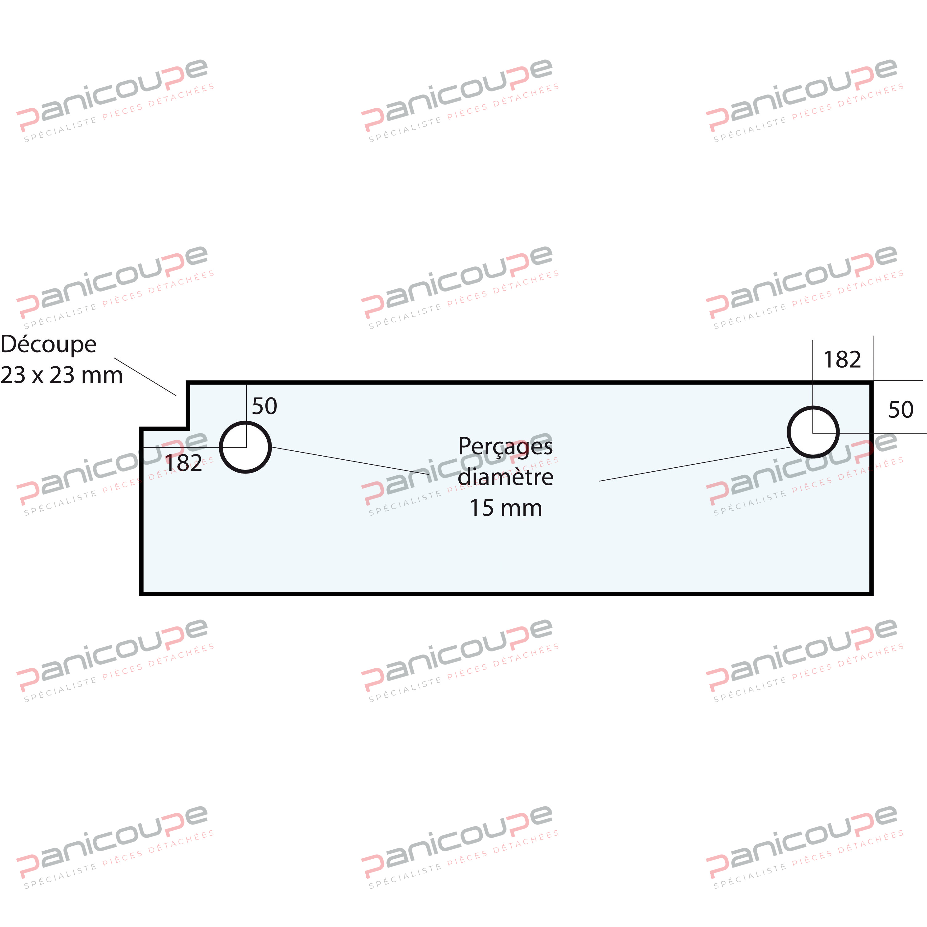 GLASS 714 X 225 X 5 MM - VF16 product photo