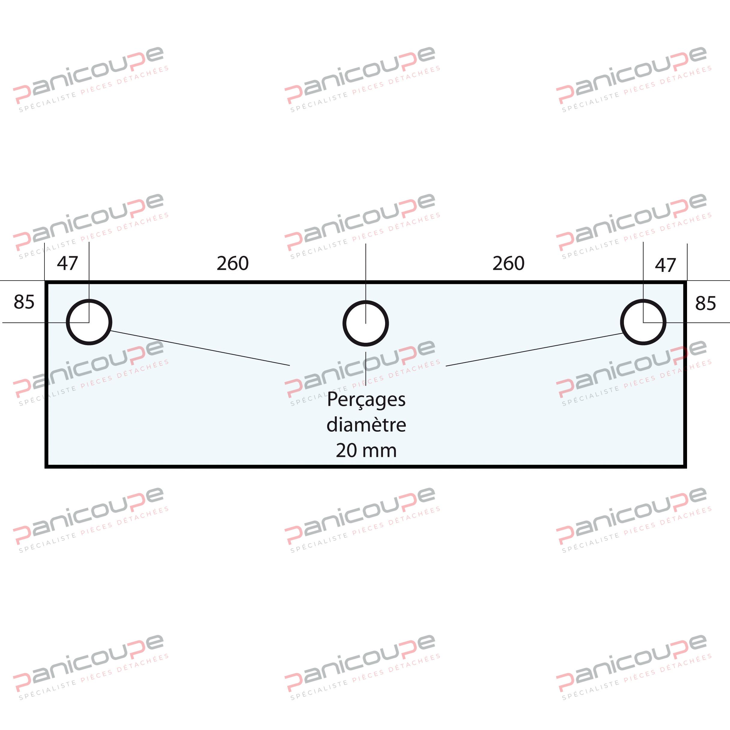 GLASS 614 X 300 X 10 MM - VF34 product photo