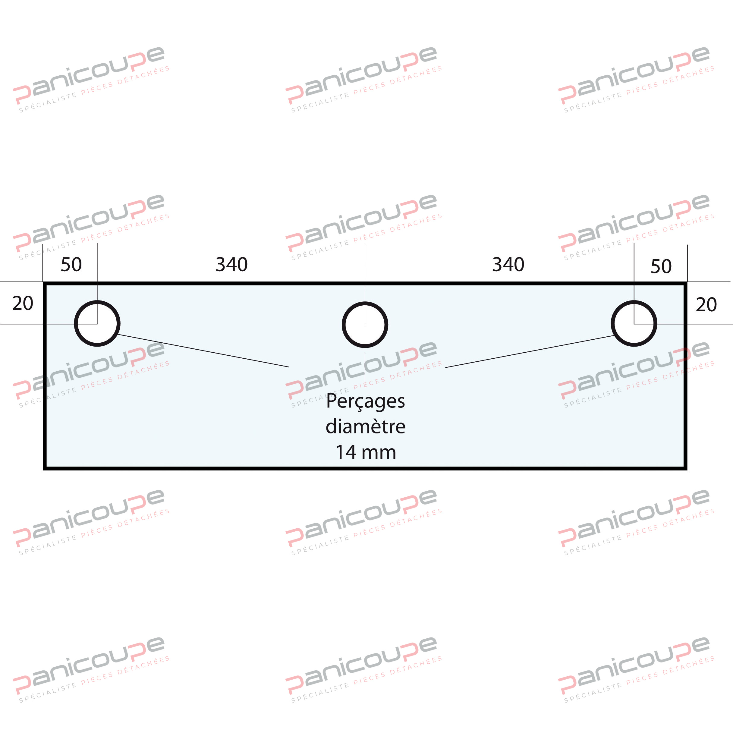 GLASS 780 X 282 X 10 MM - VF38 product photo