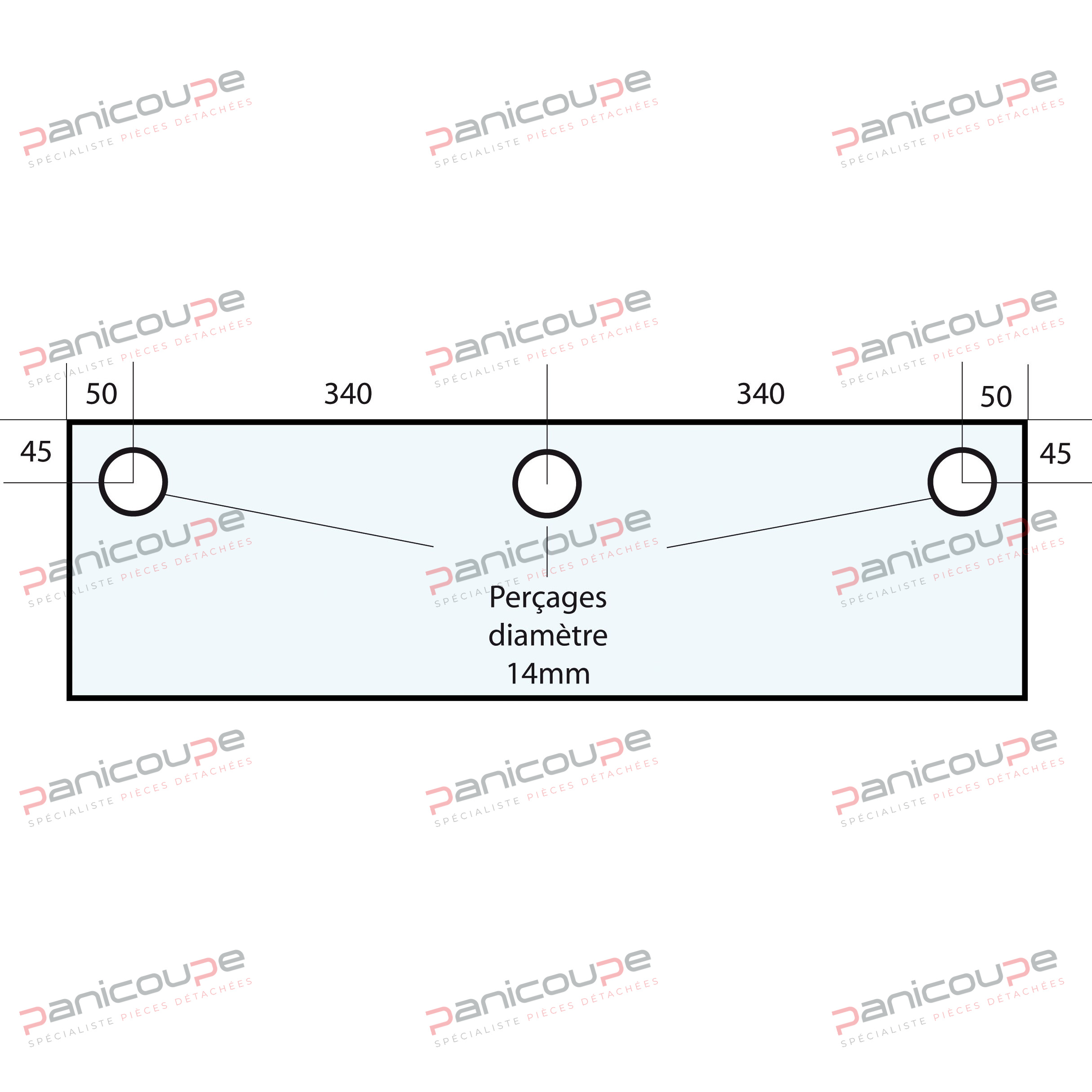 GLASS 780 X 355 X 10 MM - VF39 product photo