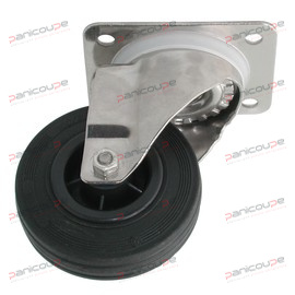 ROULETTE CAOUTCHOUC PIVOTANTE CHAPE INOX product photo