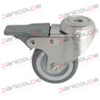 LOW-HEIGHT SWIVEL CASTOR WITH BRAKE STAINLESS STEEL CLEVIS product photo